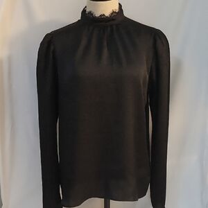 Express Elegant Black Long Sleeve Blouse